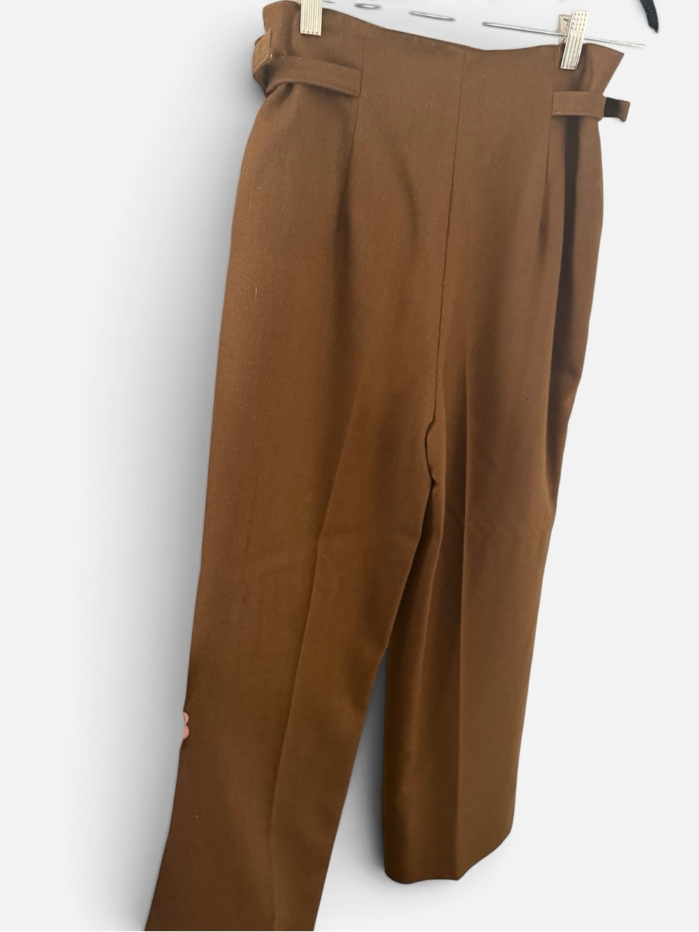 Dior Brown Wide-Leg Trousers with Side Buckle Detail - Picture 9 of 9